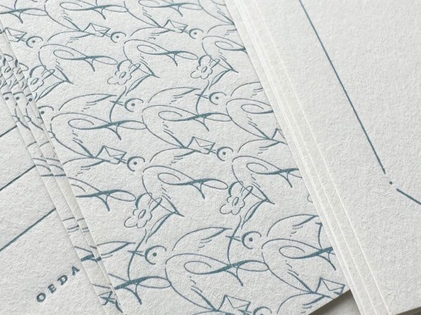 画像4: 大枝活版室 6 BIRDS DESIGN CARD BOX / Pale blue