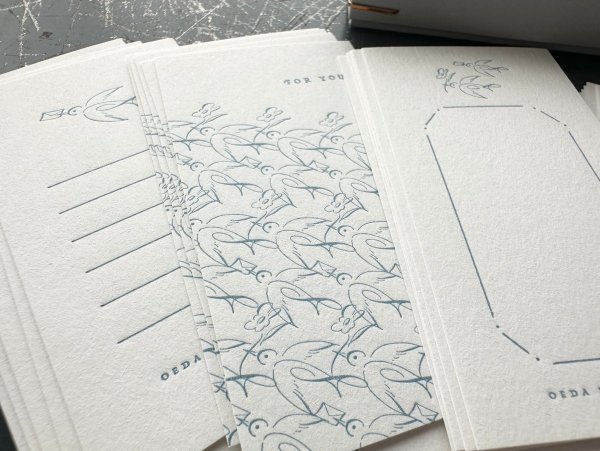 画像3: 大枝活版室 6 BIRDS DESIGN CARD BOX / Pale blue