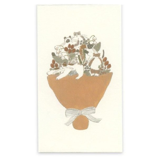 画像1: アクティブコーポレーション トビマツショウイチロウ ぽち袋 猫花束