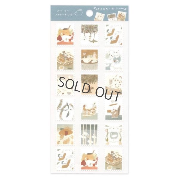 画像1: アクティブコーポレーション トビマツショウイチロウ コットンペーパーシール 切手みたいなシール