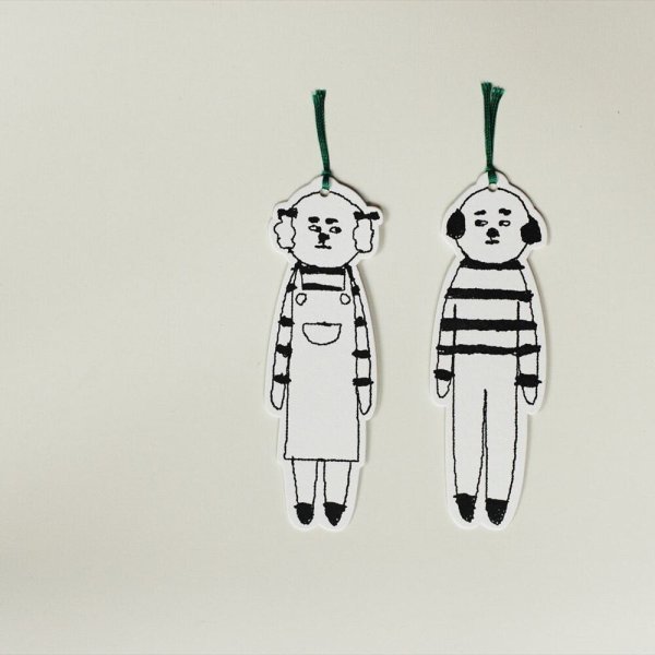 画像1: 倉敷意匠 sennokoto どーぶつしおり二枚入り (弟姉犬)