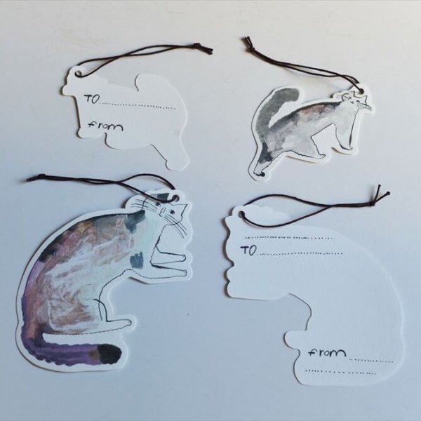 画像1: classiky トラネコボンボン 猫ちゃんタグ 大小各2枚(A)