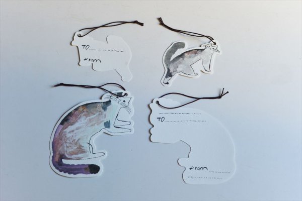 画像2: classiky トラネコボンボン 猫ちゃんタグ 大小各2枚(A)