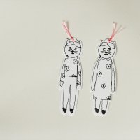 倉敷意匠 sennokoto どーぶつしおり二枚入り (双子猫)