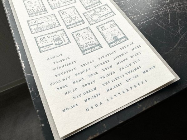 画像3: 大枝活版室 限定色 LETTERPRESS sticker sheet 『STAMP』 Ash blue