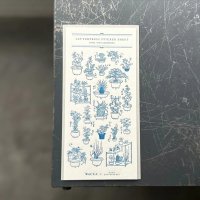 大枝活版室 限定色 "WACCA JAPAN コラボ" LETTERPRESS sticker sheet 『EDO GARDENING』 紺碧色