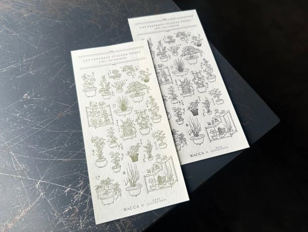 画像2: 大枝活版室 "WACCA JAPAN コラボ" LETTERPRESS sticker sheet 『EDO GARDENING』 シリーズ