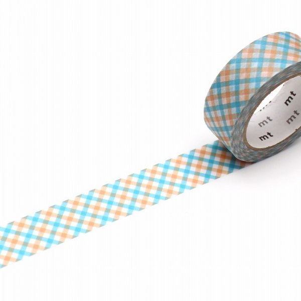 画像1: KAMOI mt DECO 重なるギンガムチェック・オレンジ 【10%OFF】