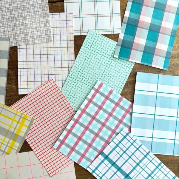 画像2: 水縞 イロイロメモパッド チェック L