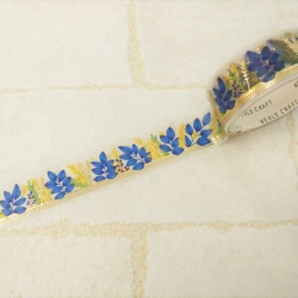 画像2: ワールドクラフト キラキラマスキングテープ Botanical flame (2)