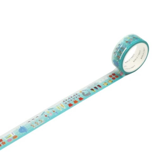 ワールドクラフト キラキラマスキングテープ Marlne paradise