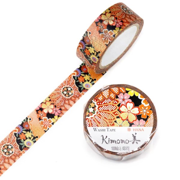 画像1: カミイソ産商 Kimono美 雪輪と菊花 (1)