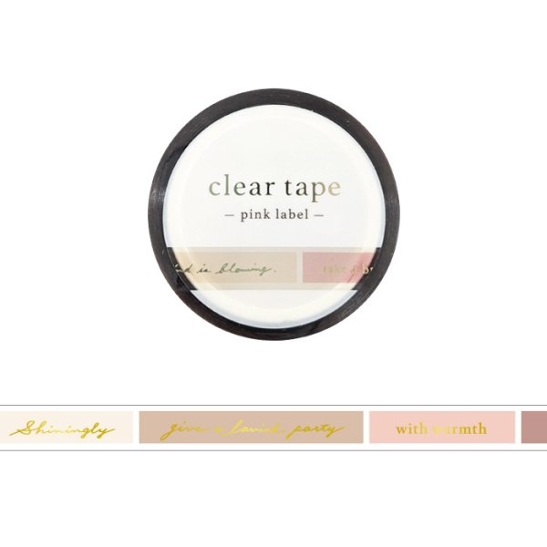 画像1: MIND WAVE クリアテープ 7mm 箔押し pink label (1)