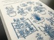 画像4: 大枝活版室 限定色 "WACCA JAPAN コラボ" LETTERPRESS sticker sheet 『EDO GARDENING』 紺碧色 (4)