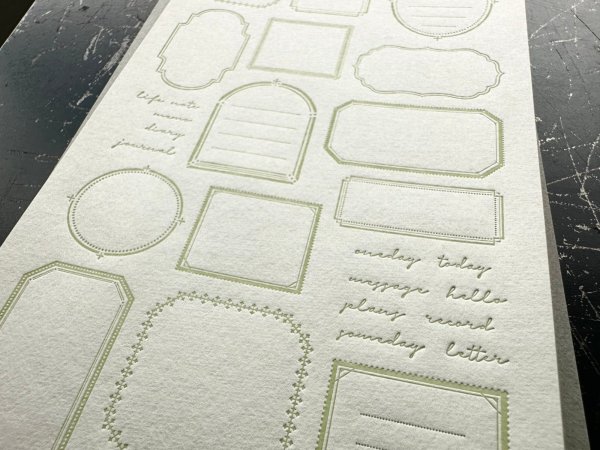 画像4: 大枝活版室 限定色 LETTERPRESS sticker sheet 『FRAME』 Light green (4)