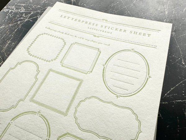画像2: 大枝活版室 限定色 LETTERPRESS sticker sheet 『FRAME』 Light green (2)