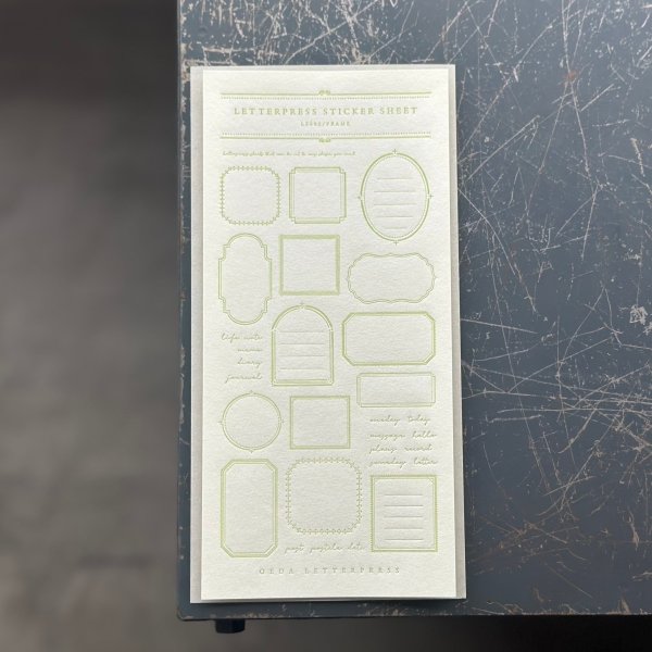 画像1: 大枝活版室 限定色 LETTERPRESS sticker sheet 『FRAME』 Light green (1)