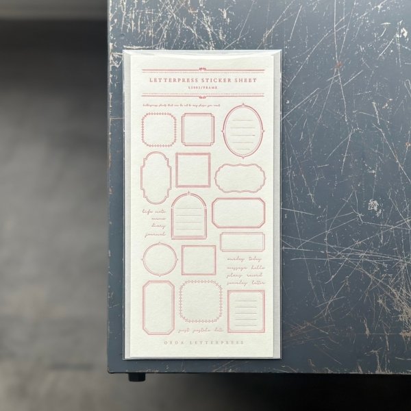 画像1: 大枝活版室 限定色 LETTERPRESS sticker sheet 『FRAME』 Rose pink (1)