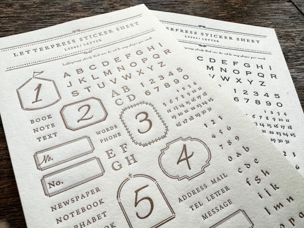 画像2: 大枝活版室 LETTERPRESS sticker sheet 『LETTER』 シリーズ (2)