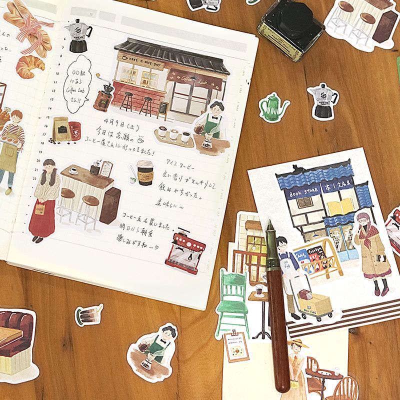 BGM リネンシール リトルショップ・珈琲屋 | 通販 マスキングテープ専門店このはな